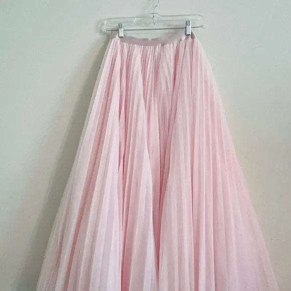 Anthropologie Hutch Pink Maxi Pleated A-Line Skirt - Picture 4 of 9
